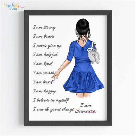 Positive Affirmations Dancing Ballerina Personalized Wall Art (Framed ...