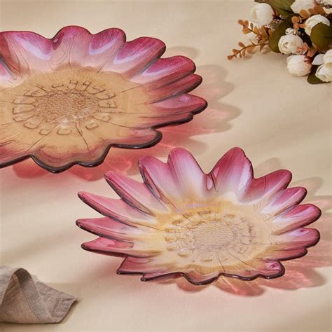 Buy Maya Glass Floral Accent Plate - 22.5cm from Home Centre at just ...