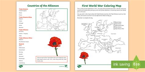 World War 1 Map Activity | World War 1 Worksheets for Kids