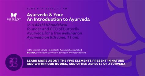 Webinar on “Introduction to Ayurveda” – Butterfly Ayurveda