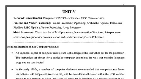 COA UNIT-V: RISC vs CISC, Parallel Processing & Pipelining Concepts ...