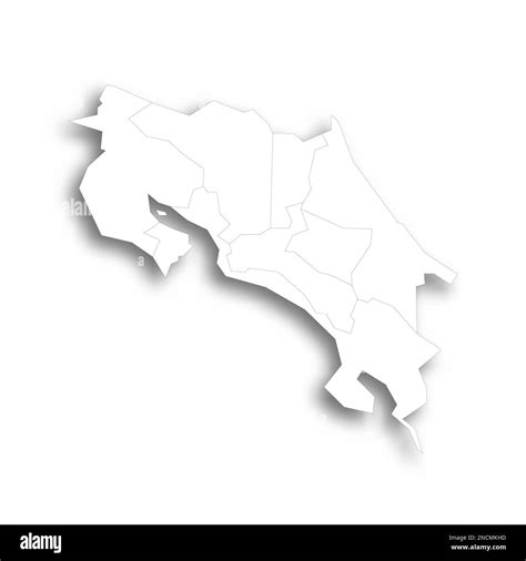 Costa Rica political map of administrative divisions - provinces. Flat ...