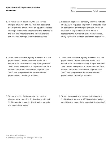 Image result for Slope-Intercept Word Problems