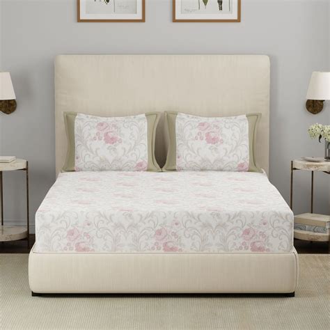 Buy MASPAR Hermosa Eclectic Garden Cotton Printed 3Pcs Queen Bedsheet ...