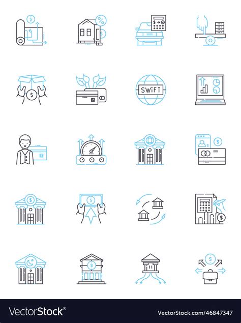 Digital currency linear icons set cryptocurrency Vector Image