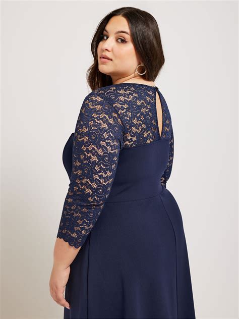 Buy Yours Curve Blue Lace Sweetheart Dress from the Next UK online shop