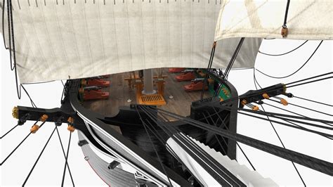3D USS Constitution Heavy Frigate Raised Sails model | 3D Molier ...