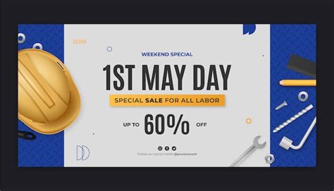 Horizontal sale banner template for 1st may labor day celebration ...