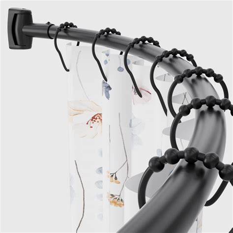 Chrsouly Curved Shower Curtain Rod, 42-74 inches Adjustable Curved ...