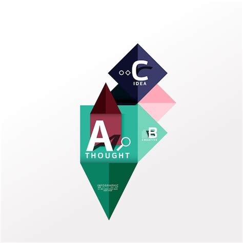 Infographie géométrique bannière papier info a b c diagramme d'option ...