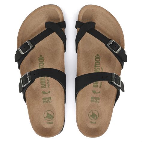 BIRKENSTOCK Mayari Vegan Birko Flor Nubuck Sandals - Black