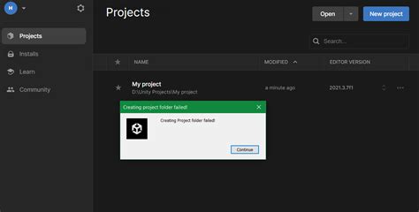 Image result for Unity Creating Project Folder Failed