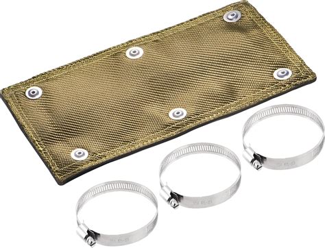 Racewill Titanium Pipe Shield 6" x 12" Exhaust Heat Shield, Two-layer ...