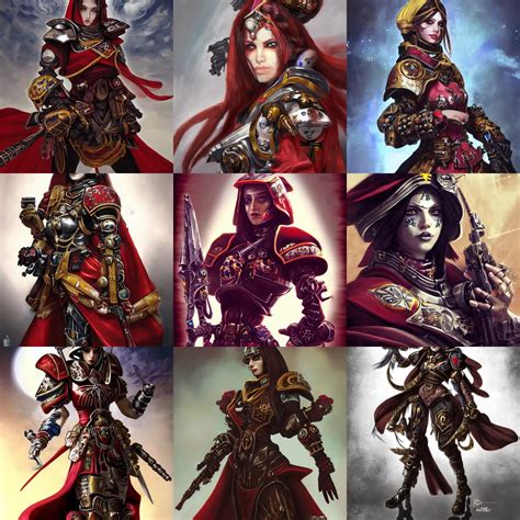 a beautiful portrait of a female sororitas battle | Stable Diffusion ...