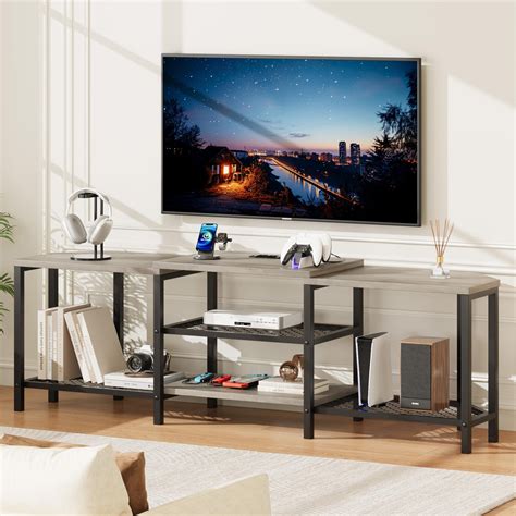 Wrought Studio™ 67 Inch Large TV Stand With LED Lights For 55/65/75 ...