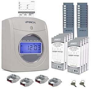 uPunch Small Business AutoAlign Calculating Time Clock Start-Up Kit ...