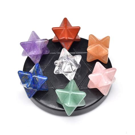Buy CrystalTears 7 Chakra Healing Crystals Merkaba Star Sacred Geometry ...