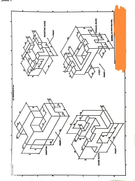 Orthographic Drawing Examples Using Third Angle 的图像结果