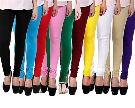 Buy Aaru Collection Women's Regular Fit Cotton Leggings (Pack of 10 ...