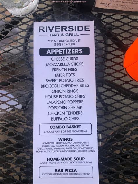 Menu at Riverside Bar & Grill, Appleton