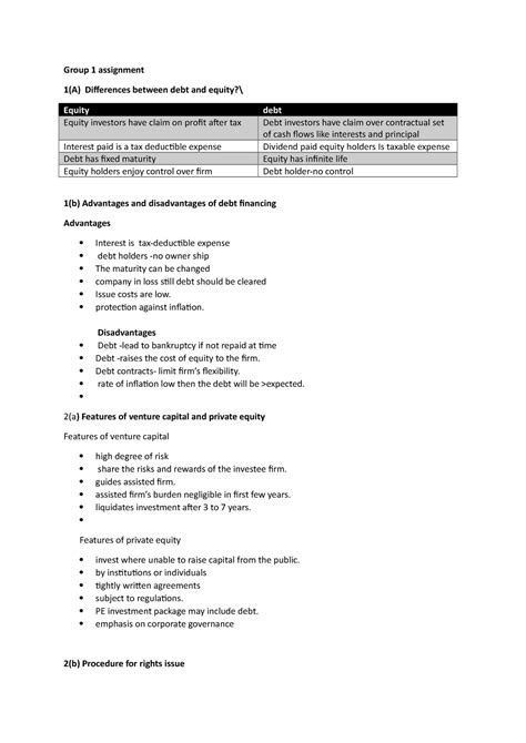 FINANCIAL MARKET INSTRUMENTS - Group 1 assignment 1(A) Differences ...