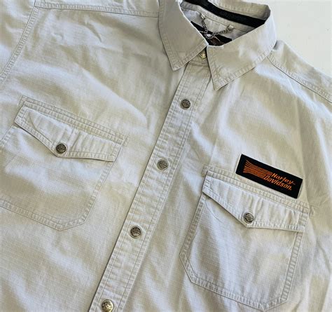 RARE Harley Davidson Mechanic Work Short Sleeve Snap … - Gem