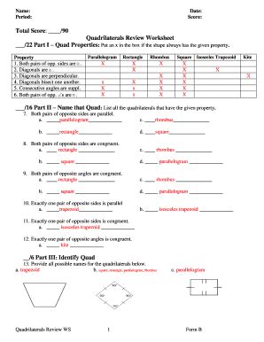 Identifying Quadrilaterals Sheet Answer - Fill and Sign Printable ...
