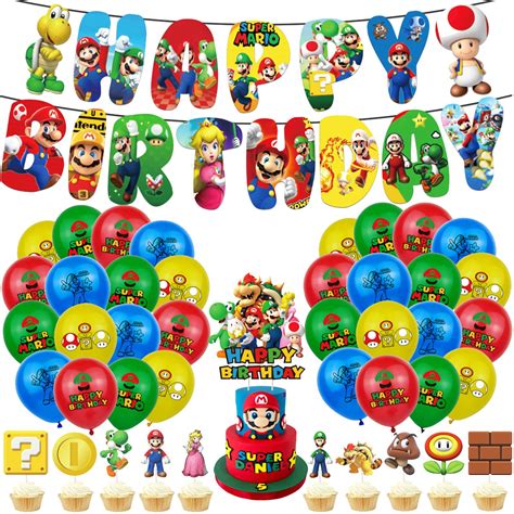 Buy Su-per Ma-rio Birthday Decorations, Su-per Ma-rio Party Supplies ...