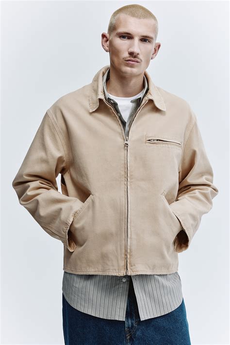 Men’s Light beige Canvas jacket | H&M IN