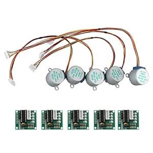PRAV® 5pcs 5V DC Drivers 28BYJ-48 TE 118 Stepper Motor + 5 pcs ULN2003 ...