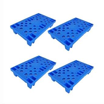 Plastic Pallet, 4pcs Lightweight Nestable Blue Polyethylene Pallets ...