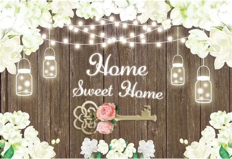 Buy Leyiyi 5x3ft Home Sweet Home Backdrop Rustic Housewarming White ...