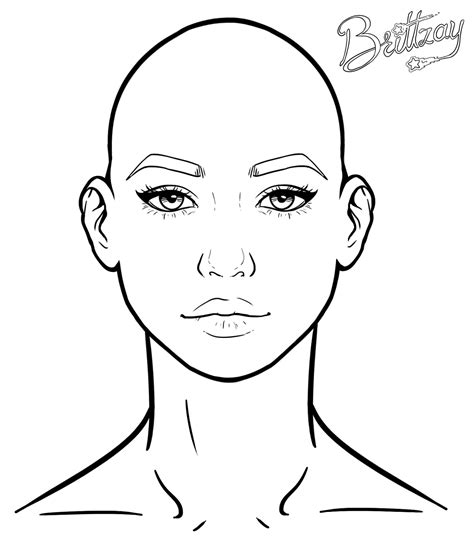 Template Female Face Outline