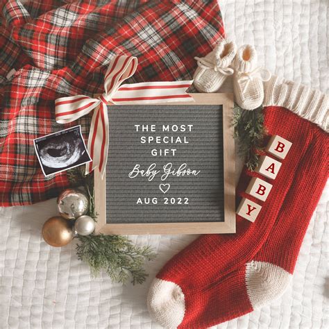 Holiday Pregnancy Announcement for Social Media, Editable Christmas ...