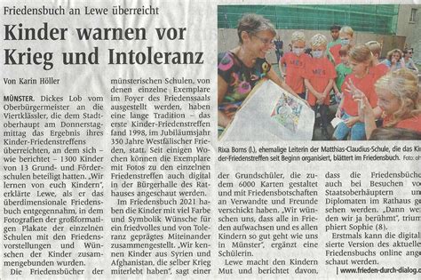 Kinder warnen vor Krieg und Intoleranz (WN, 11.09.2021 ...