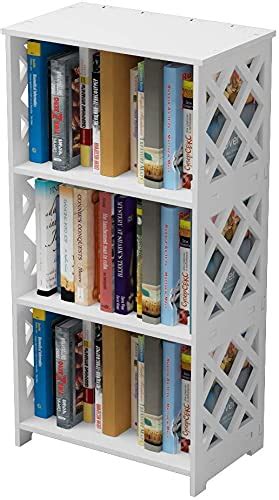 SS ARTS Wood Plastic 3 Tier Bookshelf for Small Spaces, 3 Shelf ...