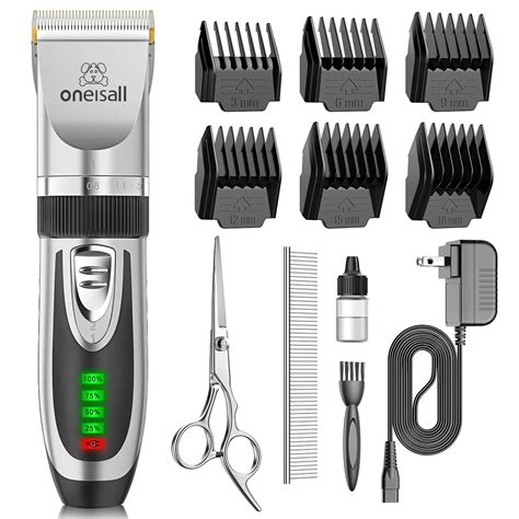 oneisall Dog Clippers Low Noise, 2-Speed Quiet Dog Grooming Kit ...