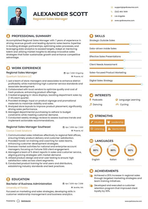 10+ Regional Sales Manager Resume Samples & Templates for 2025