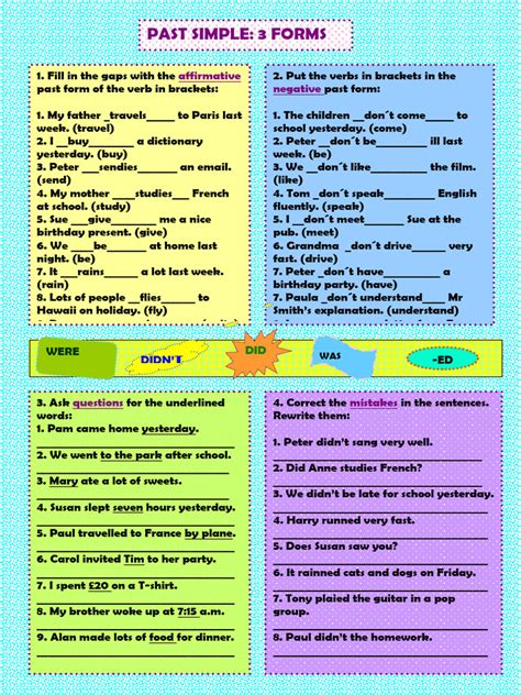 Past Simple Worksheet 的图像结果