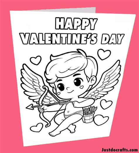 Valentine's Day Cards to Color. Free printable - Just Do Crafts