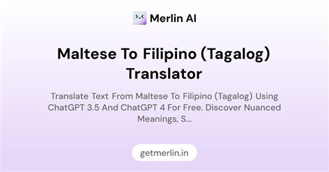 Maltese to Filipino (Tagalog) Translator