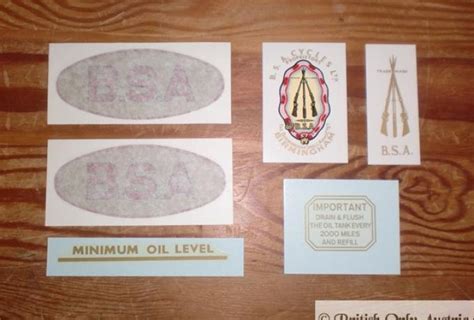 BSA WM20 1940 Transfer/Sticker Set | BRITISH Only Austria ...
