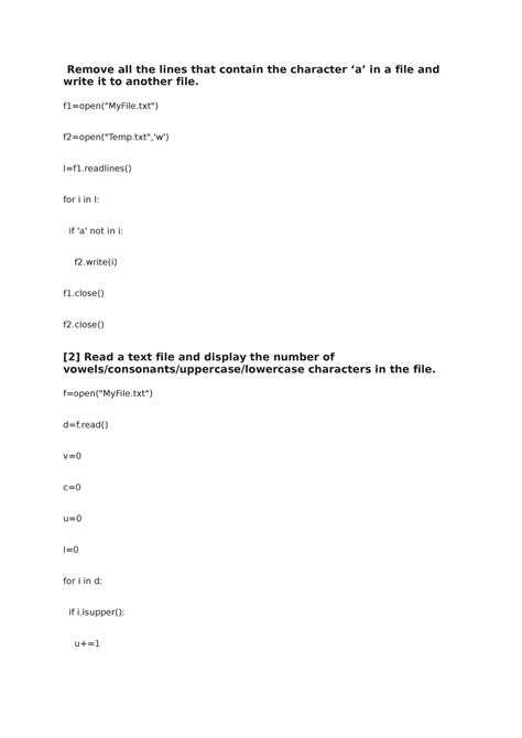 RAW FILE - jhg - Remove all the lines that contain the character ‘a’ in ...