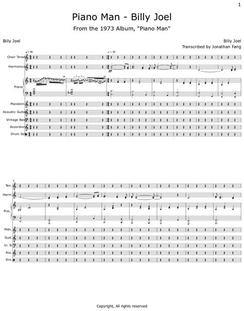 Harmonica Tabs Piano Man at Hayley Forster blog