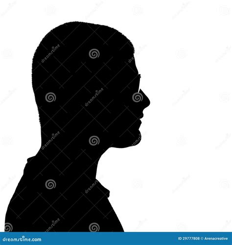 Side Profile Portrait Silhouette Of Teenage Boy Sitting On Ground ...