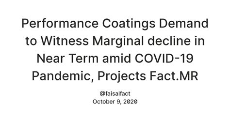 Performance Coatings Demand to Witness Marginal decline in Near Term ...