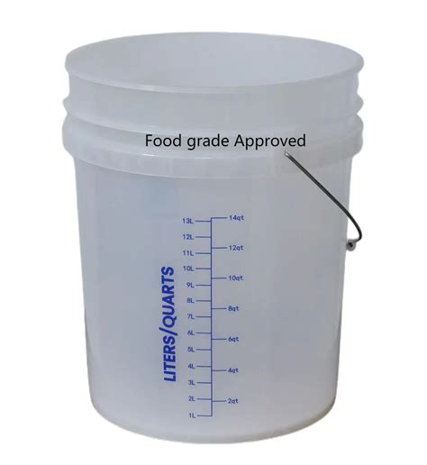 Clear Plastic Bucket 5 Gallon With Ratio Marks Food Grade Hdpe Bpa Free ...
