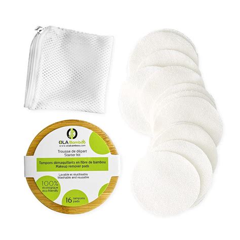 Buy OLA Bamboo - Bamboo Makeup Remover Pads, Pack of 16, Reusable Face ...