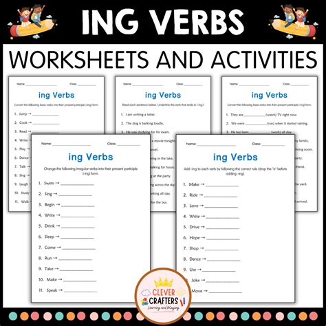 Printable Adding ing to Verbs Grammar Worksheet and Activity for Grade ...