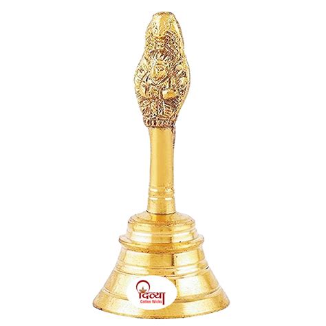 Divya Cotton Wicks™ | Brass Designer Handmade Pooja Ghanti | Bell for ...